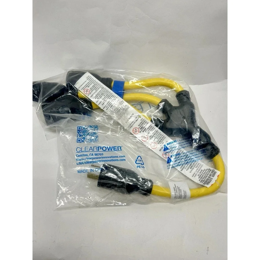 Clear Power 3 Cord Y-Adapter Convenience Cord 125 V 2500W (SH)
